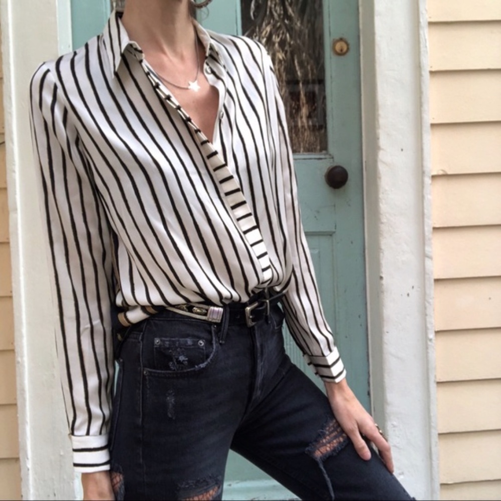 New Michelle Mason Striped Blouse